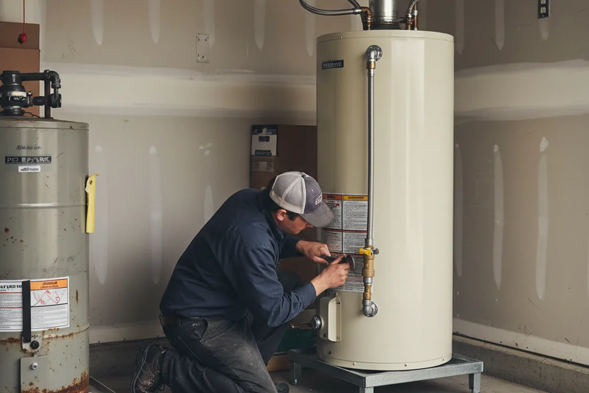 Water heater and shutoff valve replacement in Newbury
